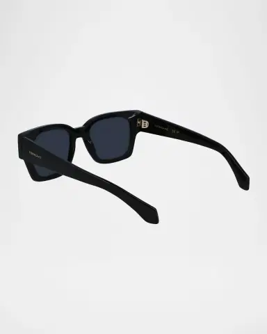 Ferragamo Men's Rivets Acetate Rectangle Sunglasses, 52mm | Thumbnail 2 Ferragamo Men's Rivets Acetate Rectangle Sunglasses, 52mm | Thumbnail 2