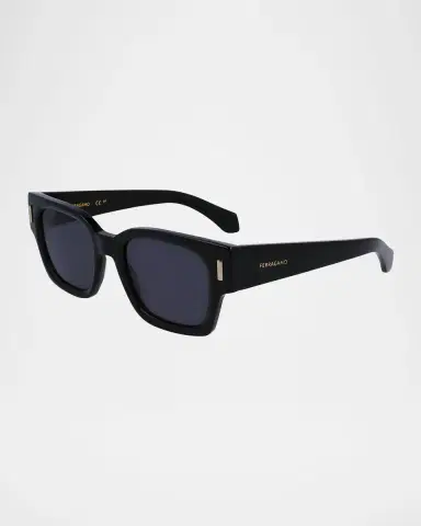 Ferragamo Men's Rivets Acetate Rectangle Sunglasses, 52mm | Thumbnail 3 Ferragamo Men's Rivets Acetate Rectangle Sunglasses, 52mm | Thumbnail 3
