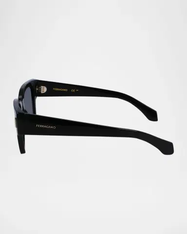 Ferragamo Men's Rivets Acetate Rectangle Sunglasses, 52mm | Thumbnail 4 Ferragamo Men's Rivets Acetate Rectangle Sunglasses, 52mm | Thumbnail 4