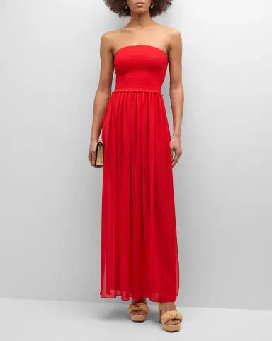 Ramy Brook Calista Smocked Strapless Side-Split Coverup Dress | Thumbnail 2 Ramy Brook Calista Smocked Strapless Side-Split Coverup Dress | Thumbnail 2