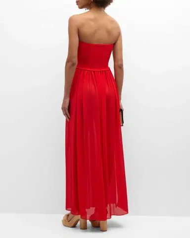 Ramy Brook Calista Smocked Strapless Side-Split Coverup Dress | Thumbnail 4 Ramy Brook Calista Smocked Strapless Side-Split Coverup Dress | Thumbnail 4