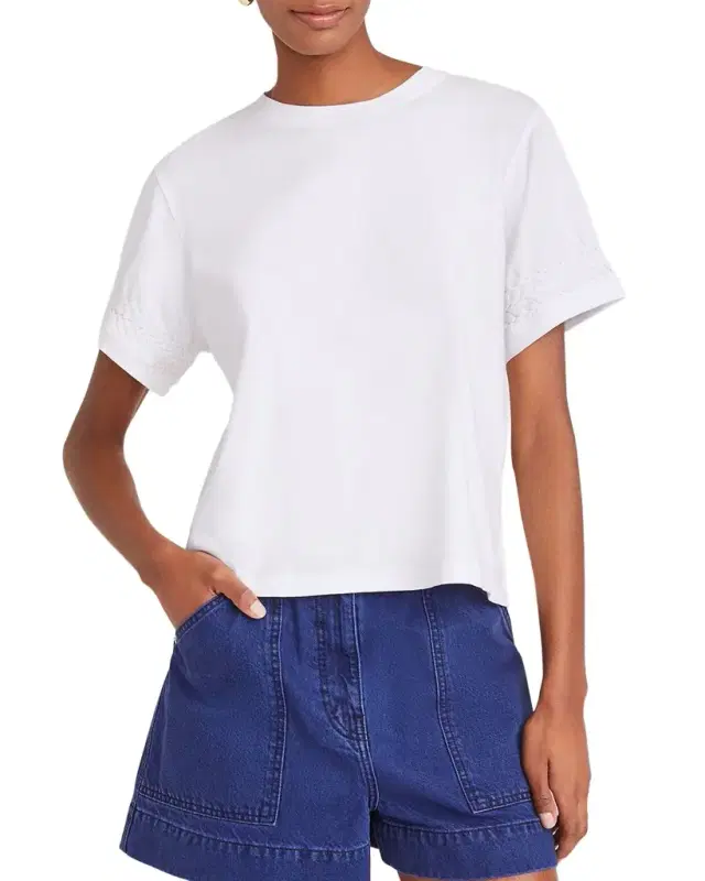 Cooper Smocked Crewneck Jersey Top Cooper Smocked Crewneck Jersey Top