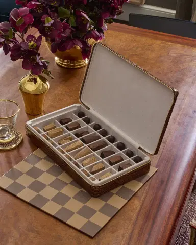 AERIN Enzo Leather Travel Chess Set | Thumbnail 3 AERIN Enzo Leather Travel Chess Set | Thumbnail 3