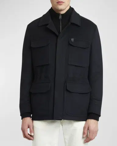 Brioni Men 's Sahariana Wool-Cashmere Utility Jacket | Thumbnail 3 Brioni Men 's Sahariana Wool-Cashmere Utility Jacket | Thumbnail 3