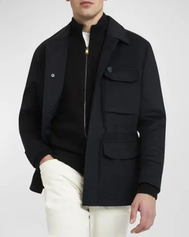 Brioni Men 's Sahariana Wool-Cashmere Utility Jacket | Thumbnail 5 Brioni Men 's Sahariana Wool-Cashmere Utility Jacket | Thumbnail 5