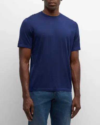 Stefano Ricci Men's Cashmere Crewneck T-Shirt | Thumbnail 4 Stefano Ricci Men's Cashmere Crewneck T-Shirt | Thumbnail 4