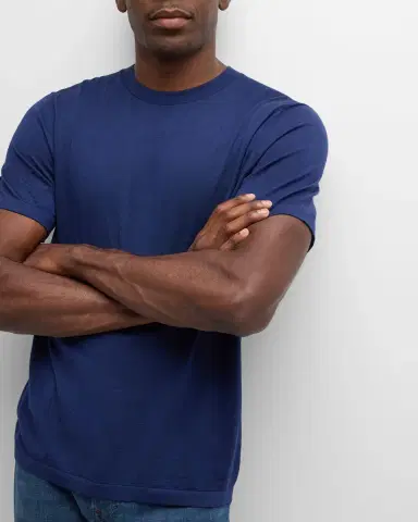 Stefano Ricci Men's Cashmere Crewneck T-Shirt | Thumbnail 6 Stefano Ricci Men's Cashmere Crewneck T-Shirt | Thumbnail 6
