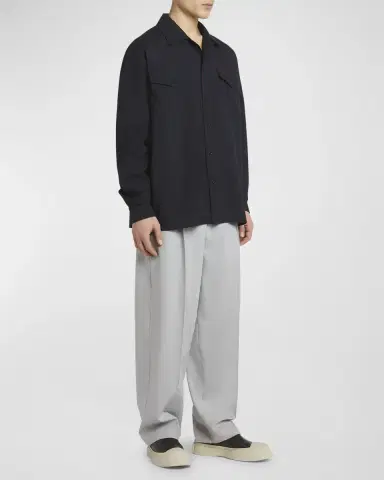 Marni Men's Embroidered Logo Sport Shirt | Thumbnail 2 Marni Men's Embroidered Logo Sport Shirt | Thumbnail 2