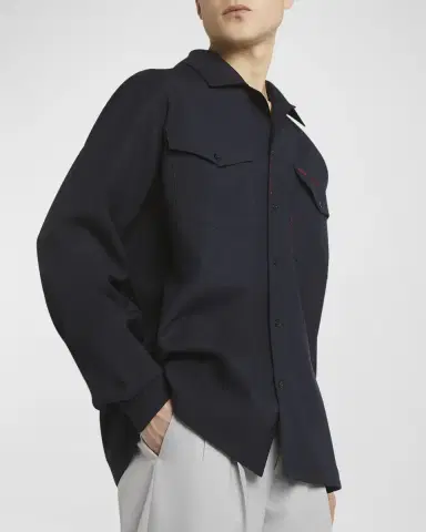 Marni Men's Embroidered Logo Sport Shirt | Thumbnail 5 Marni Men's Embroidered Logo Sport Shirt | Thumbnail 5
