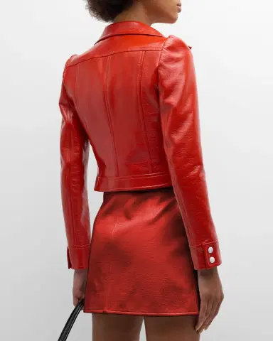 Courrèges Textured Vinyl Crop Jacket | Thumbnail 3 Courrèges Textured Vinyl Crop Jacket | Thumbnail 3