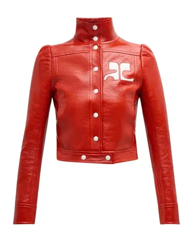 Courrèges Textured Vinyl Crop Jacket | Thumbnail 1 Courrèges Textured Vinyl Crop Jacket | Thumbnail 1