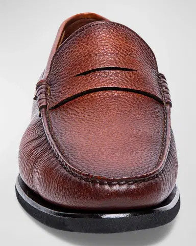 Santoni Men's Ikangia Leather Penny Loafers | Thumbnail 4 Santoni Men's Ikangia Leather Penny Loafers | Thumbnail 4
