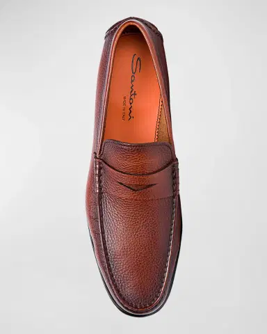 Santoni Men's Ikangia Leather Penny Loafers | Thumbnail 5 Santoni Men's Ikangia Leather Penny Loafers | Thumbnail 5