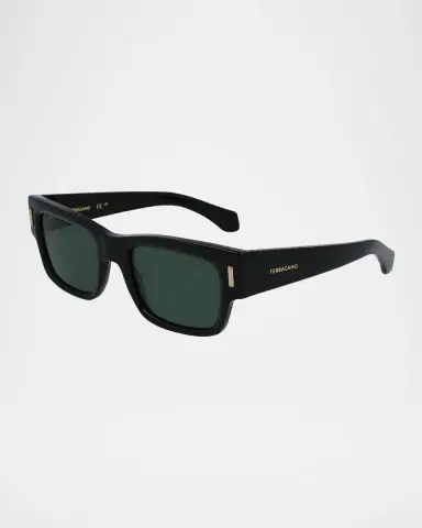 Ferragamo Men's Rivets Acetate Rectangle Sunglasses, 53mm | Thumbnail 3 Ferragamo Men's Rivets Acetate Rectangle Sunglasses, 53mm | Thumbnail 3