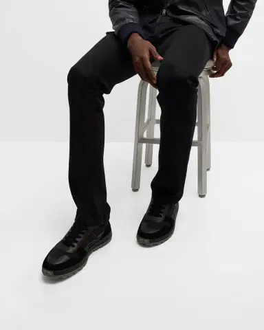 Brioni Men's Fabric and Suede Low-Top Sneakers | Thumbnail 2 Brioni Men's Fabric and Suede Low-Top Sneakers | Thumbnail 2