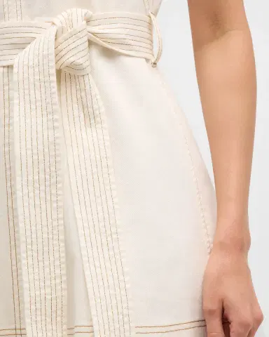 Tanya Taylor Reina Sleeveless Belted V-Neck Denim Mini Dress | Thumbnail 5 Tanya Taylor Reina Sleeveless Belted V-Neck Denim Mini Dress | Thumbnail 5