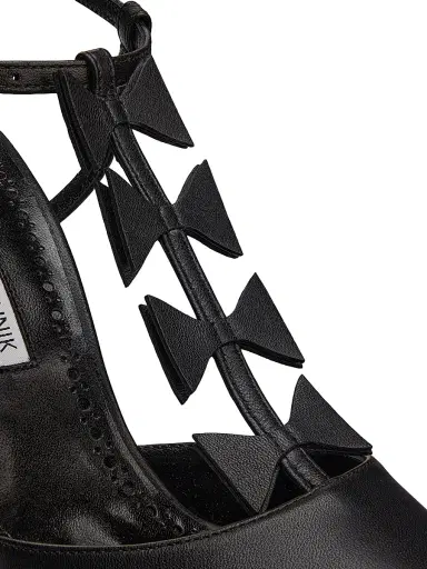 Manolo Blahnik Women's Maurata 105MM Bow-Detailed Leather T-Strap Pumps - Black | Thumbnail 5 Manolo Blahnik Women's Maurata 105MM Bow-Detailed Leather T-Strap Pumps - Black | Thumbnail 5