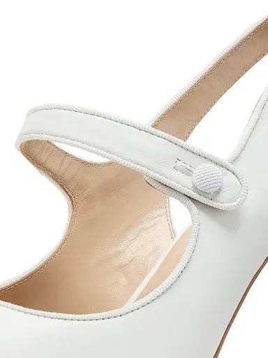 Manolo Blahnik Women's Camparisli 90MM Leather Mary Jane Pumps - White - Size 8 | Thumbnail 5 Manolo Blahnik Women's Camparisli 90MM Leather Mary Jane Pumps - White - Size 8 | Thumbnail 5
