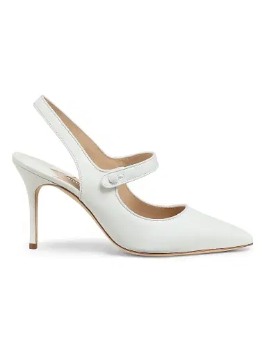 Manolo Blahnik Women's Camparisli 90MM Leather Mary Jane Pumps - White - Size 8 | Thumbnail 1 Manolo Blahnik Women's Camparisli 90MM Leather Mary Jane Pumps - White - Size 8 | Thumbnail 1