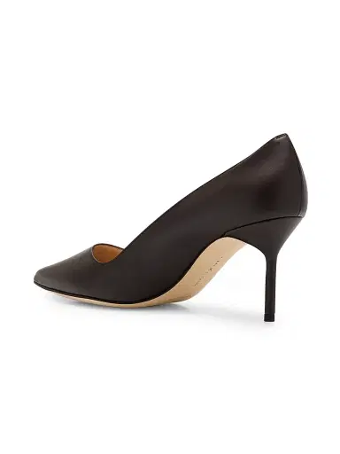 Manolo Blahnik Women's BB 70mm Leather Stiletto Pumps - Dark Brown | Thumbnail 4 Manolo Blahnik Women's BB 70mm Leather Stiletto Pumps - Dark Brown | Thumbnail 4