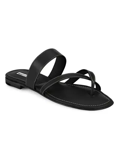 Manolo Blahnik Women's Susa Leather Thong Sandals - Black - Size 6.5 | Thumbnail 1 Manolo Blahnik Women's Susa Leather Thong Sandals - Black - Size 6.5 | Thumbnail 1