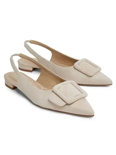 Manolo Blahnik Women's Maylura Suede Slingback Flats - Medium Beige - Size 10.5 | Thumbnail 2 Manolo Blahnik Women's Maylura Suede Slingback Flats - Medium Beige - Size 10.5 | Thumbnail 2