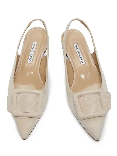 Manolo Blahnik Women's Maylura Suede Slingback Flats - Medium Beige - Size 10.5 | Thumbnail 4 Manolo Blahnik Women's Maylura Suede Slingback Flats - Medium Beige - Size 10.5 | Thumbnail 4