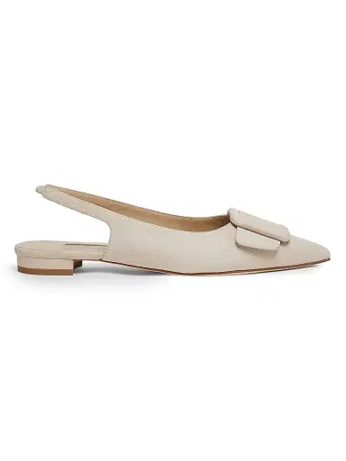Manolo Blahnik Women's Maylura Suede Slingback Flats - Medium Beige - Size 10.5 | Thumbnail 1 Manolo Blahnik Women's Maylura Suede Slingback Flats - Medium Beige - Size 10.5 | Thumbnail 1