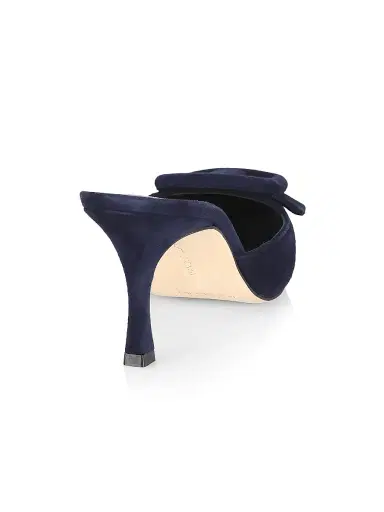 Manolo Blahnik Women's Maysale 70MM Buckle Suede Mules | Thumbnail 3 Manolo Blahnik Women's Maysale 70MM Buckle Suede Mules | Thumbnail 3