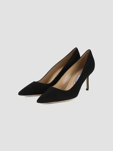 Manolo Blahnik Women's BB 70MM Suede Point Toe Pumps - Black - Size 10 | Thumbnail 2 Manolo Blahnik Women's BB 70MM Suede Point Toe Pumps - Black - Size 10 | Thumbnail 2