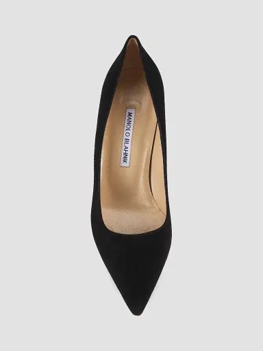 Manolo Blahnik Women's BB 70MM Suede Point Toe Pumps - Black - Size 10 | Thumbnail 4 Manolo Blahnik Women's BB 70MM Suede Point Toe Pumps - Black - Size 10 | Thumbnail 4