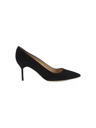 Manolo Blahnik Women's BB 70MM Suede Point Toe Pumps - Black - Size 10 | Thumbnail 1 Manolo Blahnik Women's BB 70MM Suede Point Toe Pumps - Black - Size 10 | Thumbnail 1