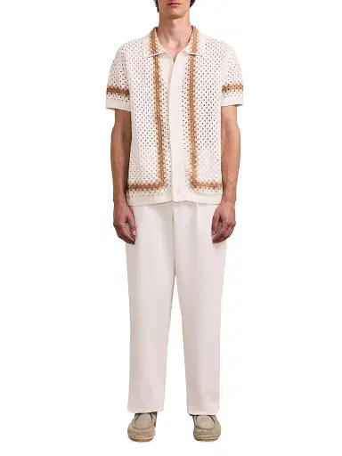 Frescobol Carioca Men's Marques Eyelet Cotton Cardigan - Ivory - Size XXL | Thumbnail 2 Frescobol Carioca Men's Marques Eyelet Cotton Cardigan - Ivory - Size XXL | Thumbnail 2