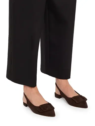 Manolo Blahnik Women's Maylura Suede Slingback Flats - Dark Brown - Size 6 | Thumbnail 2 Manolo Blahnik Women's Maylura Suede Slingback Flats - Dark Brown - Size 6 | Thumbnail 2