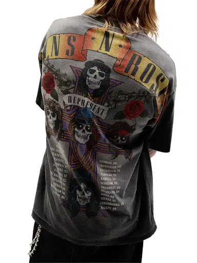 Represent Men's Guns N' Roses Tour Crewneck T-Shirt - Stained Black - Size Large | Thumbnail 6 Represent Men's Guns N' Roses Tour Crewneck T-Shirt - Stained Black - Size Large | Thumbnail 6