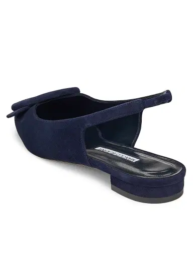Manolo Blahnik Women's Maylura Suede Slingback Flats - Navy | Thumbnail 3 Manolo Blahnik Women's Maylura Suede Slingback Flats - Navy | Thumbnail 3