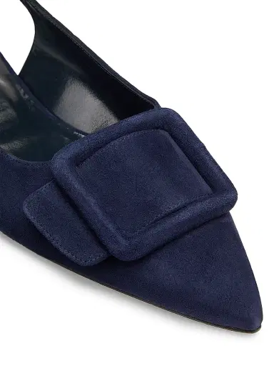Manolo Blahnik Women's Maylura Suede Slingback Flats - Navy | Thumbnail 5 Manolo Blahnik Women's Maylura Suede Slingback Flats - Navy | Thumbnail 5