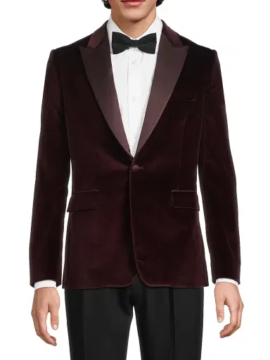 Paul Smith Men's Velvet One-Button Jacket - Dark Red - Size 40 | Thumbnail 3 Paul Smith Men's Velvet One-Button Jacket - Dark Red - Size 40 | Thumbnail 3