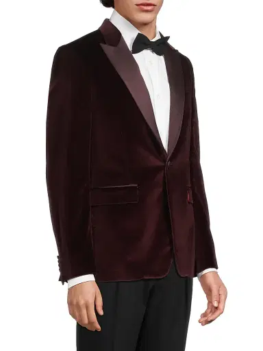 Paul Smith Men's Velvet One-Button Jacket - Dark Red - Size 40 | Thumbnail 4 Paul Smith Men's Velvet One-Button Jacket - Dark Red - Size 40 | Thumbnail 4