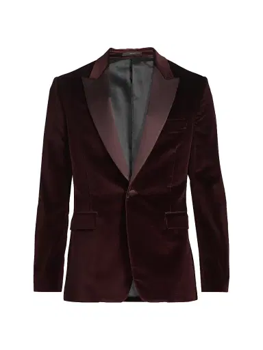 Paul Smith Men's Velvet One-Button Jacket - Dark Red - Size 40 | Thumbnail 1 Paul Smith Men's Velvet One-Button Jacket - Dark Red - Size 40 | Thumbnail 1