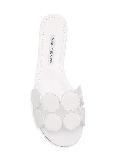 Manolo Blahnik Women's Haribal Leather Sandals - White | Thumbnail 3 Manolo Blahnik Women's Haribal Leather Sandals - White | Thumbnail 3