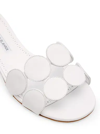 Manolo Blahnik Women's Haribal Leather Sandals - White | Thumbnail 4 Manolo Blahnik Women's Haribal Leather Sandals - White | Thumbnail 4