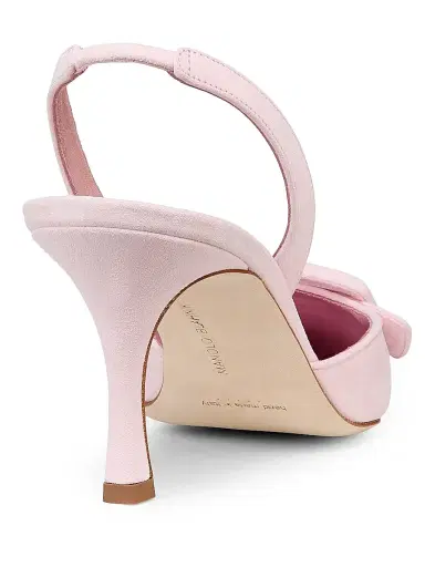 Manolo Blahnik Women's Maysli 70MM Suede Slingback Pumps - Light Pink | Thumbnail 3 Manolo Blahnik Women's Maysli 70MM Suede Slingback Pumps - Light Pink | Thumbnail 3