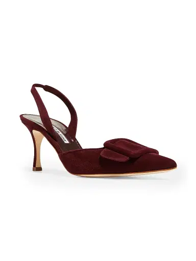 Manolo Blahnik Women's Maysli 70MM Suede Slingback Pumps | Thumbnail 3 Manolo Blahnik Women's Maysli 70MM Suede Slingback Pumps | Thumbnail 3