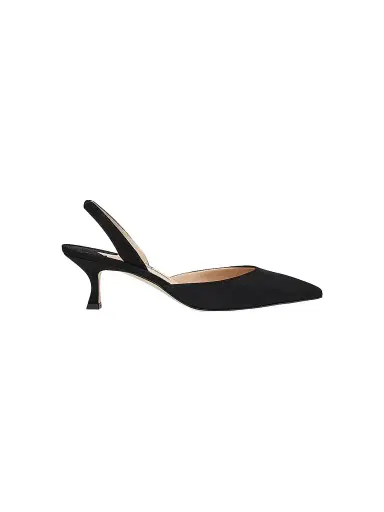 Manolo Blahnik Women's Carolyne 50MM Suede Slingback Pumps | Thumbnail 1 Manolo Blahnik Women's Carolyne 50MM Suede Slingback Pumps | Thumbnail 1