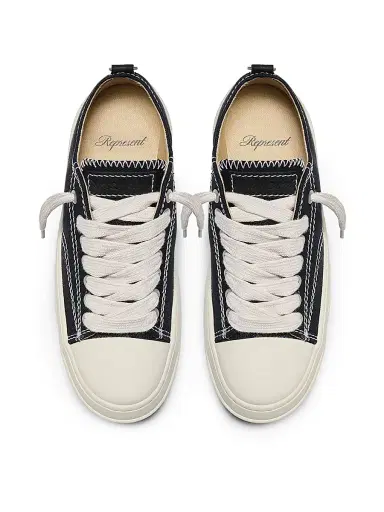 Represent Men's Canvas Platform Low-Top Sneakers - Jet Black - Size 6 | Thumbnail 4 Represent Men's Canvas Platform Low-Top Sneakers - Jet Black - Size 6 | Thumbnail 4