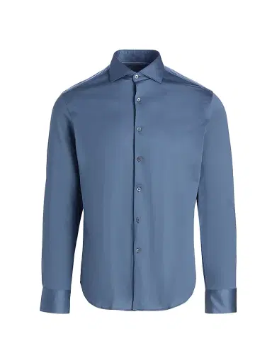 Canali Men's Jersey Sport Shirt - Blue | Thumbnail 1 Canali Men's Jersey Sport Shirt - Blue | Thumbnail 1