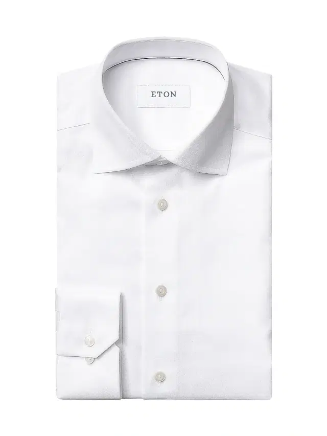 Men's Cotton-Twill Slim-Fit Dress Shirt - White Men's Cotton-Twill Slim-Fit Dress Shirt - White