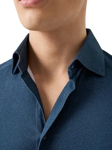 Eton Men's Slim-Fit 4Flex Stretch-Cotton Shirt - Navy | Thumbnail 5 Eton Men's Slim-Fit 4Flex Stretch-Cotton Shirt - Navy | Thumbnail 5