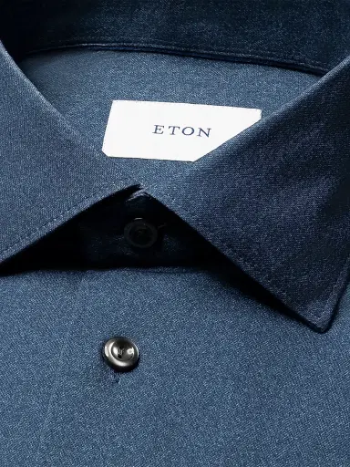 Eton Men's Slim-Fit 4Flex Stretch-Cotton Shirt - Navy | Thumbnail 7 Eton Men's Slim-Fit 4Flex Stretch-Cotton Shirt - Navy | Thumbnail 7